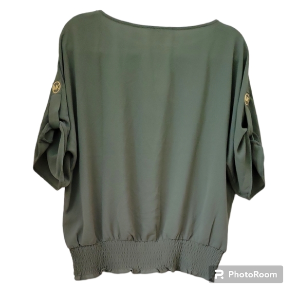 Michael Kors Army Green Blouse, Large, NWT - Picture 2 of 10